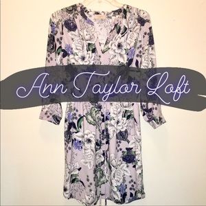 Ann Taylor Loft Outlet Lilac Floral Dress NWT